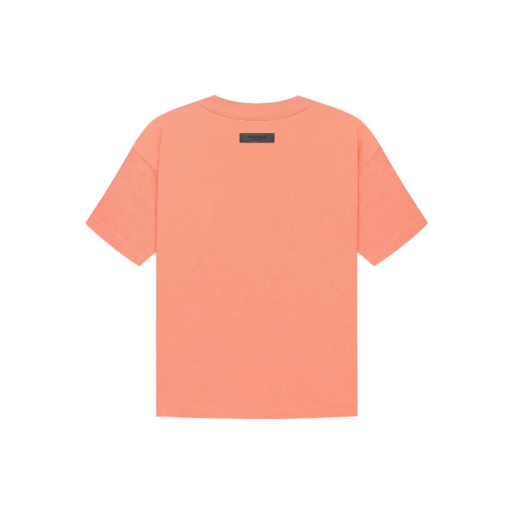 Fear of God Essentials Женская футболка SS FW22 Коралловая однотонная с круглым вырезом Пуловер с коротким рукавом Женские топы FOG-FW22-015
