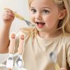 Self Feeding Baby Fork and Spoon Set 316 Stainless Steel Child Tableware  Training Eating