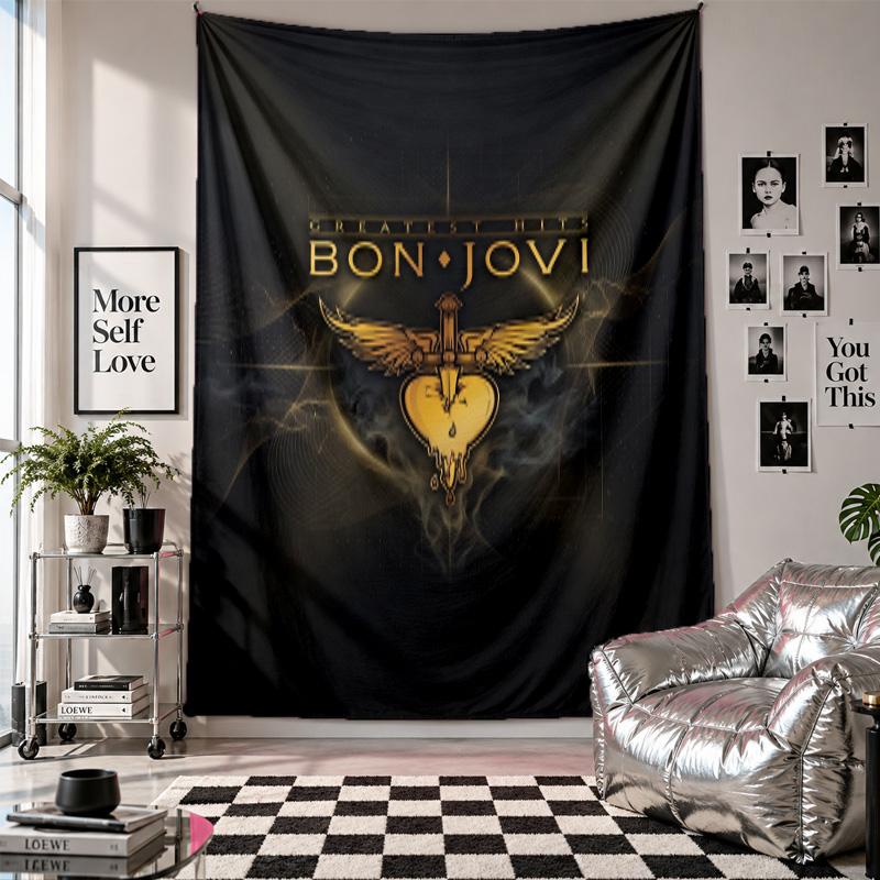Bon Jovi Wall Tapestry Home Decor Wall Hanging Cloth for Bedroom Living Room Background