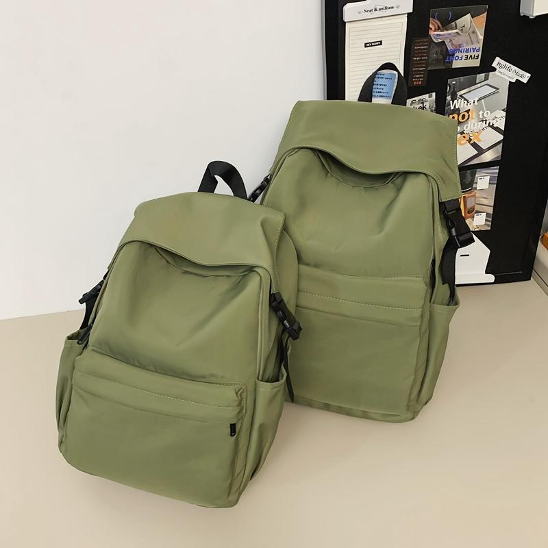 Однотонный школьный рюкзак в студенческом стиле для мужчин, легкий водонепроницаемый рюкзак для женщин, школьный рюкзак для поездок на работу