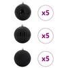 XL Christmas Ornament Set 15 pcs Black Plastic