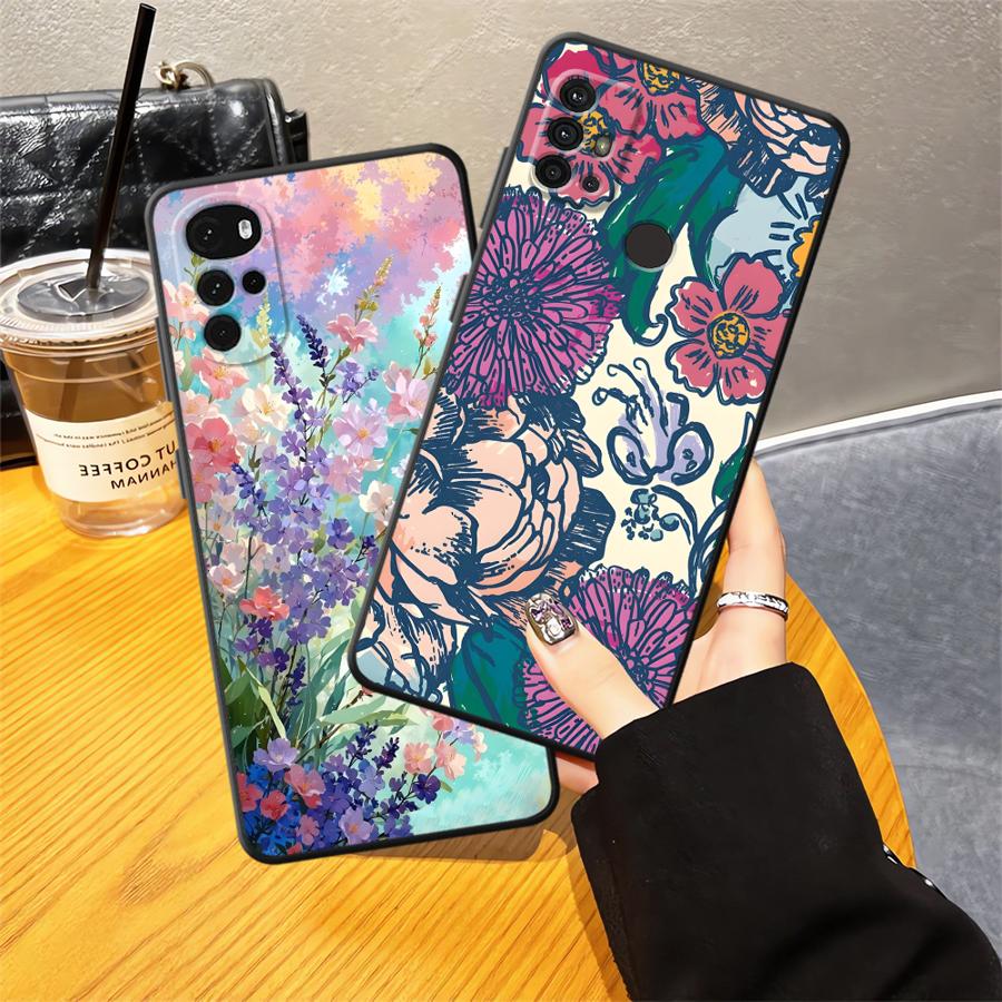 Мультяшный Цветочный Чехол для Телефона для Motorola Moto G50 G32 G51 G73 G22 Edge40 Edge 20 Pro 30 Lite G60s G52 G71 G53 G30