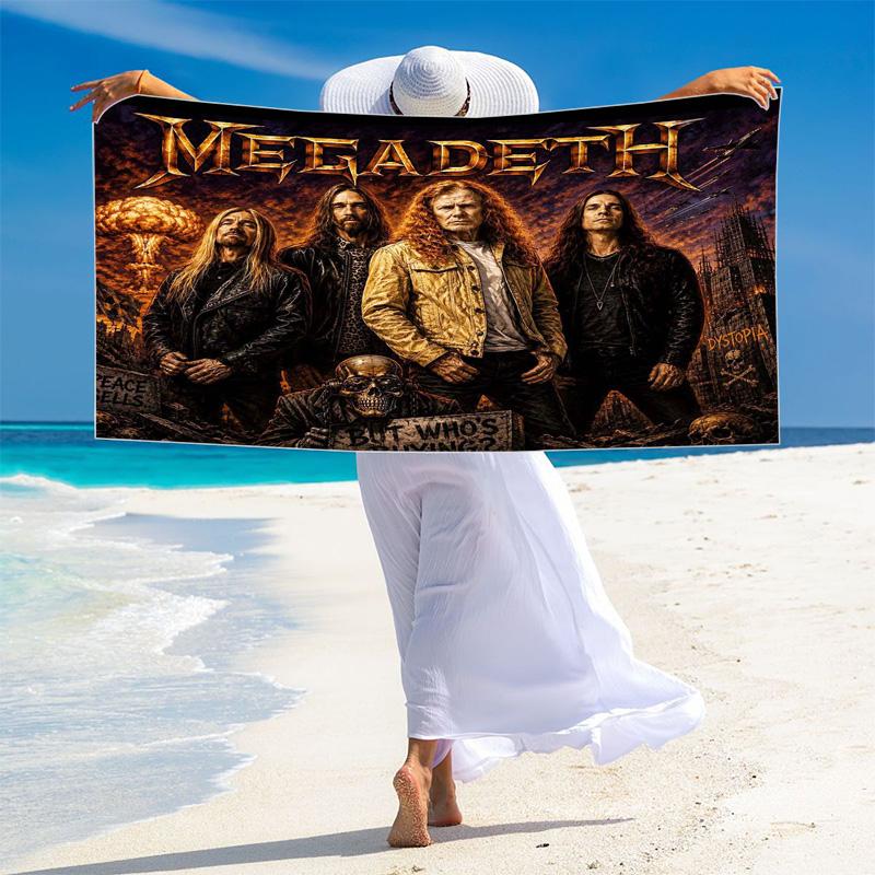 Megadeth Print Beach Towel, Large Soft Quick Dry Towel for Beach Camping Swimming