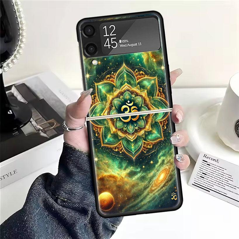 Мандала Чакра Настойчивость Чехлы для Йоги Для Samsung Galaxy Z Flip 4 5 6 7 3 Z Flip7 Flip6 Flip4 Flip5 Flip3 5G Жесткий Ударопрочный Fundas C