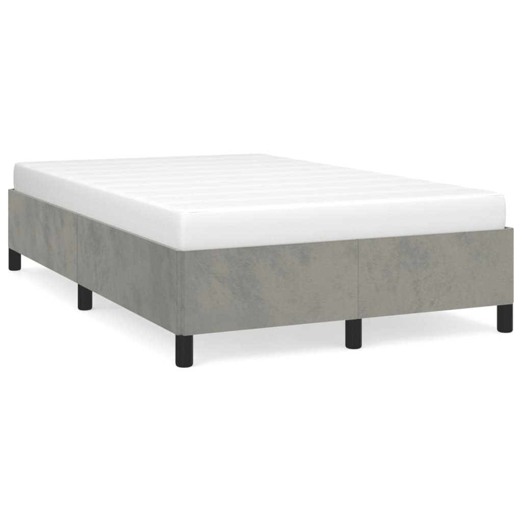 Bed Frame without Mattress Light Grey 120 x 190 cm Velvet