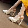 2025 Evening Pointed Toe Ladies Summer Footwear Super High Heel  Platform Black Luxury Brand Lastest Shoe