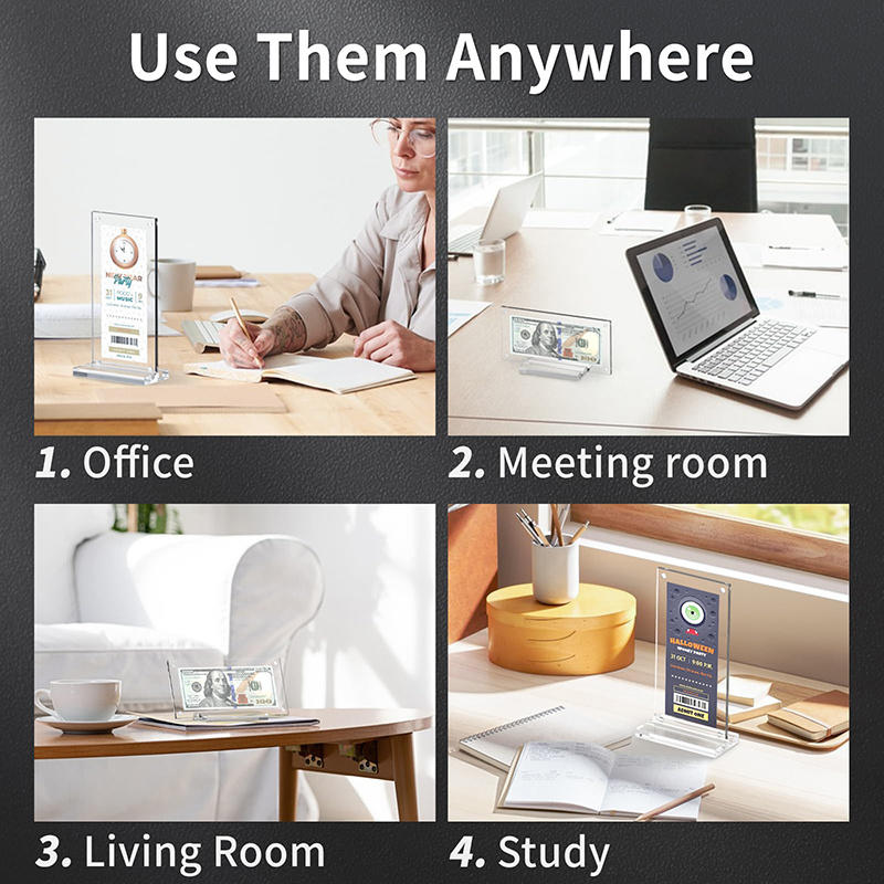 Акриловый прозрачный держатель для купюр с основанием, рамка для фотографий, держатель для билетов, настольный декор