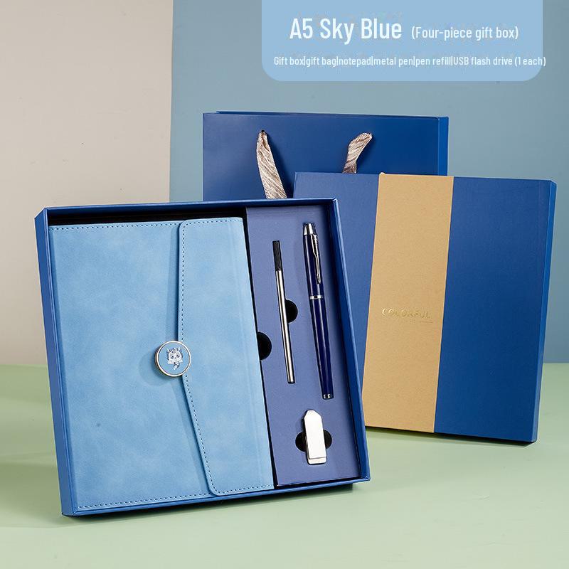 Подарочный набор из трехслойного блокнота формата А5 с индивидуальной гравировкой