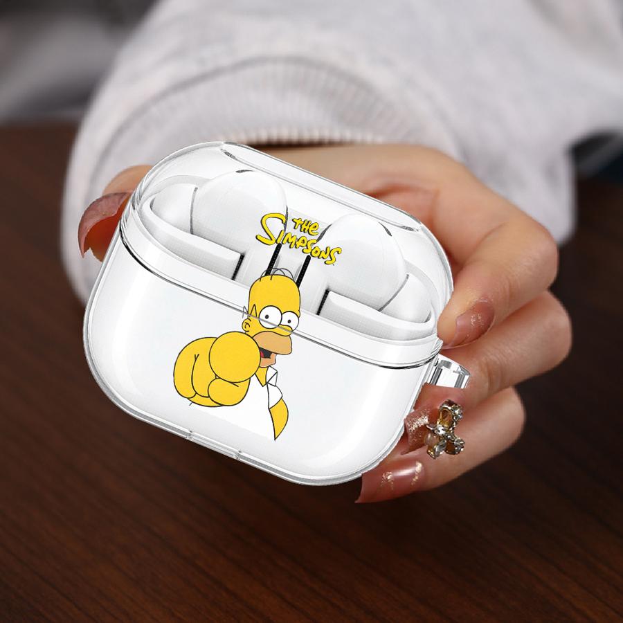 Case For Samsung Galaxy Buds 3 FE 3Pro Live 2 4 Pro 2Pro 4Pro Clear Earphone Cases Cover With Hook The Simpsons Funny