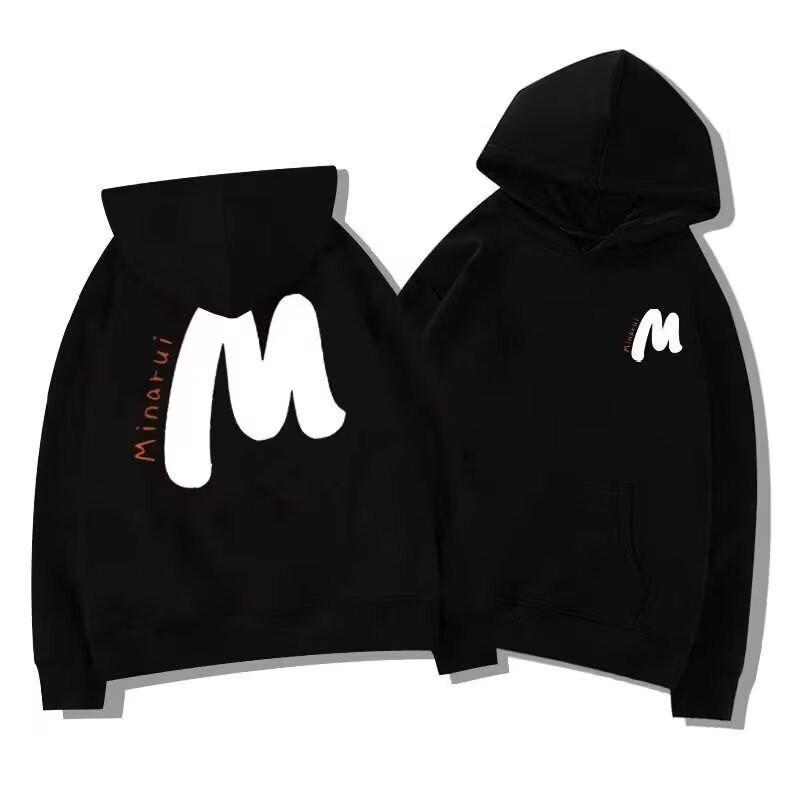 Unisex Oversized Hooded Sweatshirt With Letter Print Fleece-Lined Warm Casual Top Winter