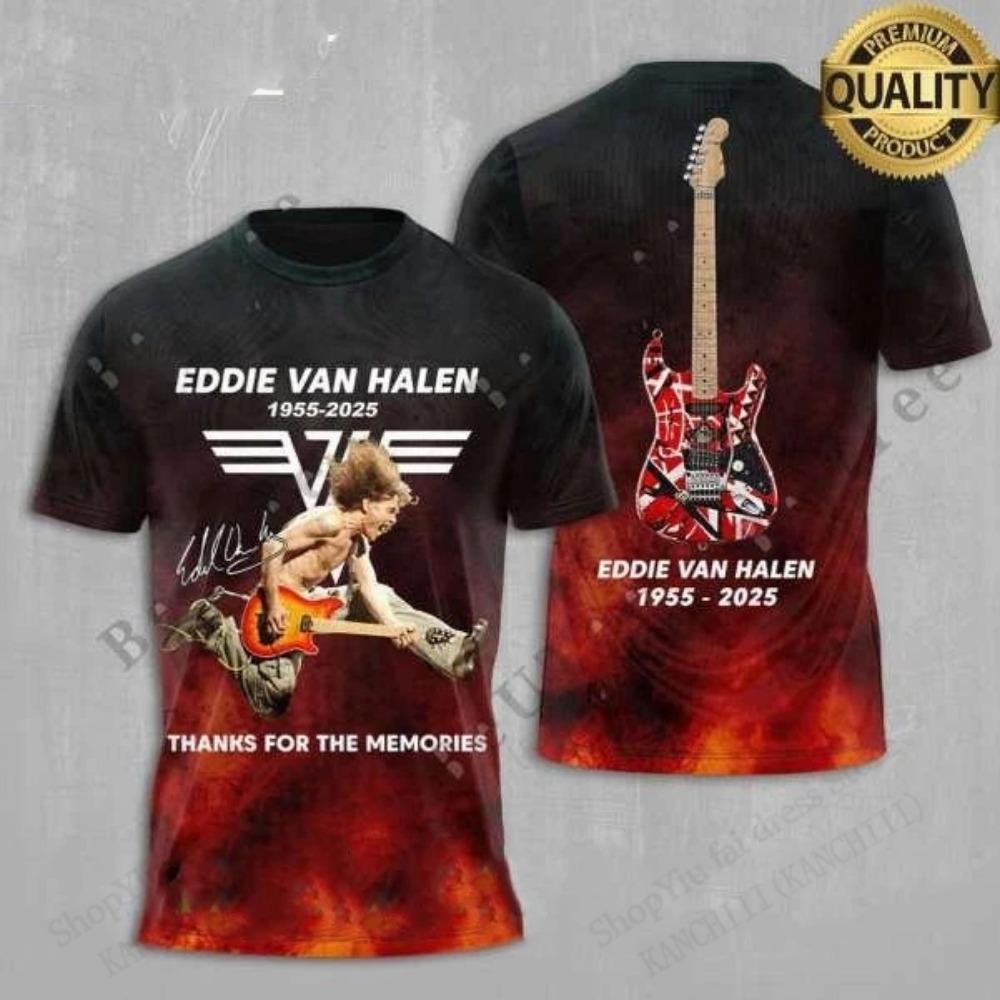 Новая Рок-звезда VAN HALEN Группа 3D Печать Футболка Мужчины Женщины Мода Повседневная Футболка с коротким рукавом Детские Хип-хоп Топы Футболки Мужская Одежда