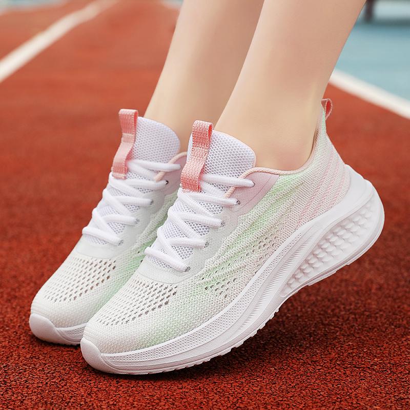Fashion Women's Platform Training Lightweight Jogging Anti Slip Thick Sole Sports Wear-resistant Men's Casual Tennis Shoes Large Size