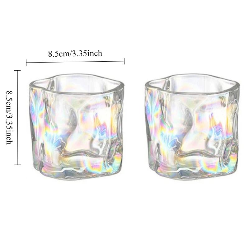280ml/9.6oz Luxury Whiskey Glass High End Cocktail Glass Multi Colored Wine Glasses Party Bar Creative Irregular Twist Glass Cup