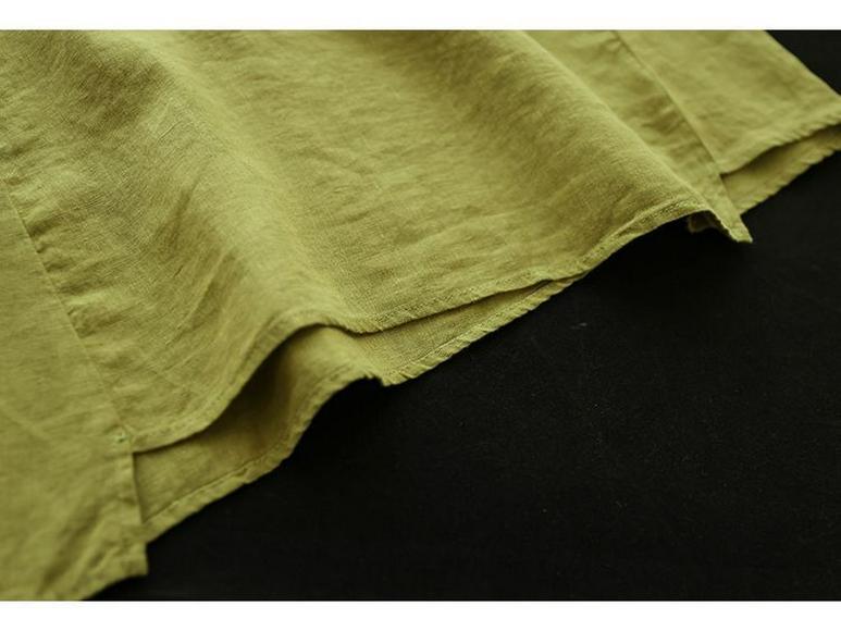 Женский хлопково-льняной топ-майка оверсайз - Ретро без рукавов однотонный летний топ