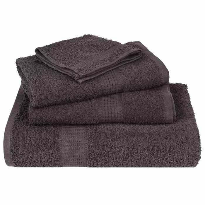 VidaXL Serviettes d'invité 2 pcs anthracite 30x50cm 360g/m² 100% coton, serviette, serviette de visage, ensemble de 136677