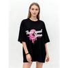 Oversized T Shirt Black Ice Cream Graphic Form Good Time Summer Casual Wear