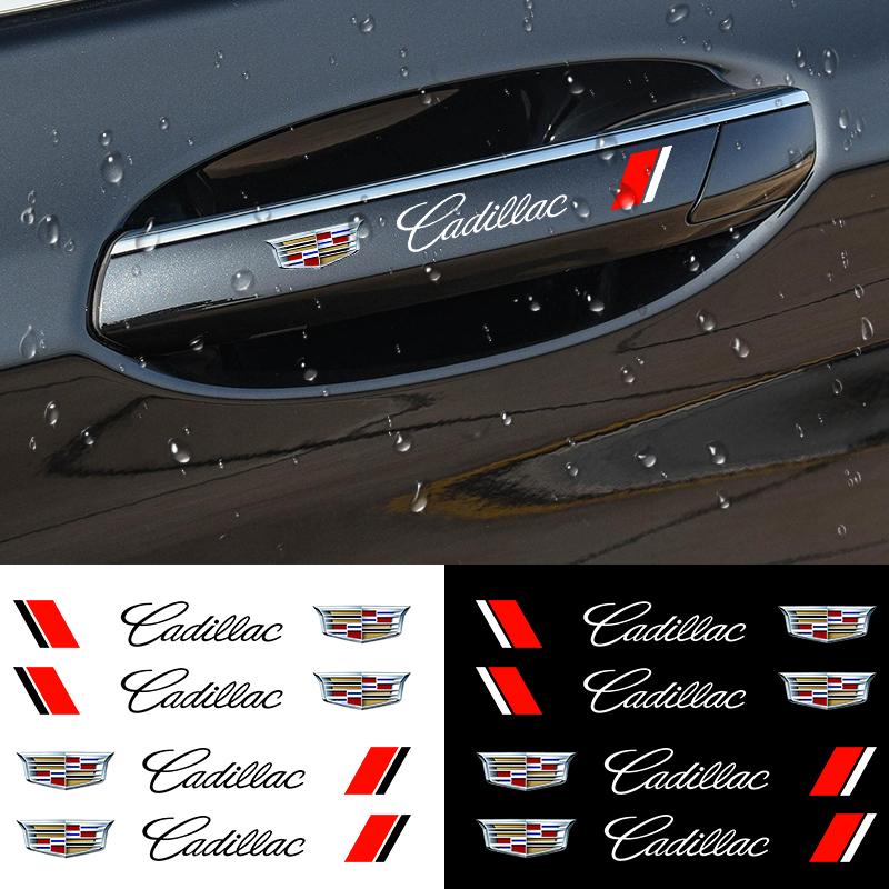 4pcs Car Door Handle Stickers Body Vinyl Stickers Decals Accessories For Cadillac XT4 XT6 CTS DTS STS XTS ATS BLS SLS CT5