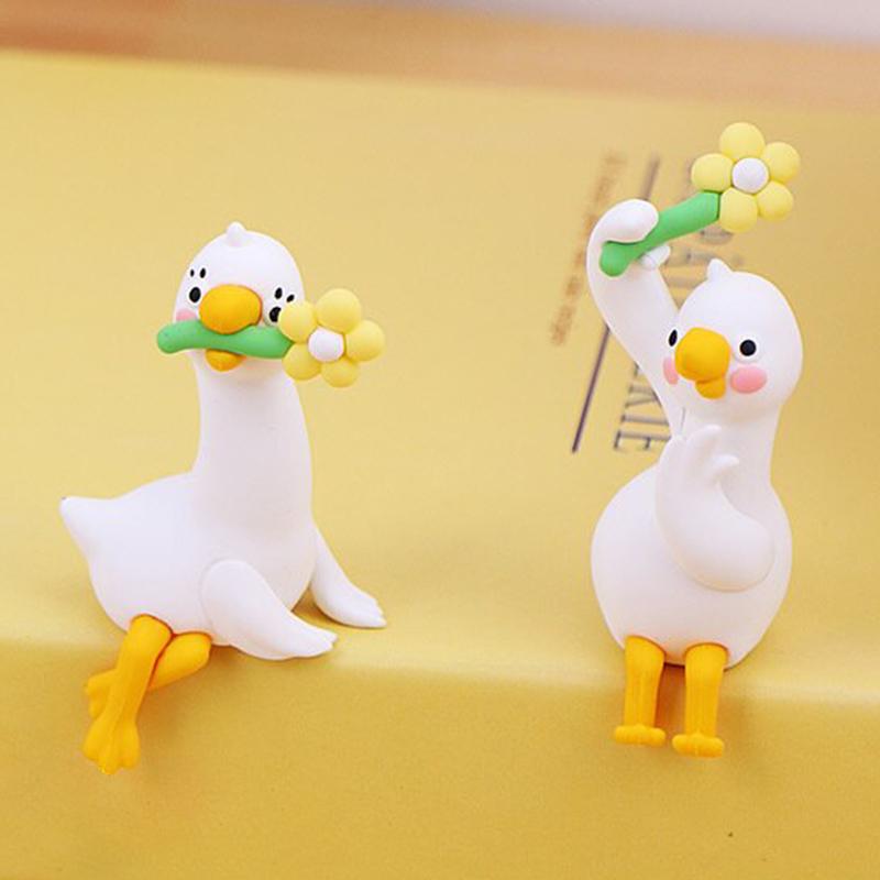 Playful 3D Duck Figurine Accessory for Desk Car Dashboard TV Monitor Decors and Gifts