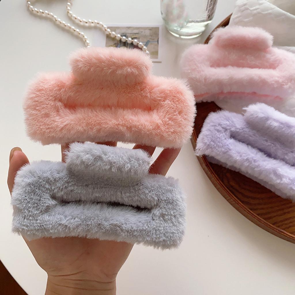 Yousheng Женская плюшевая заколка для волос с дизайном «пружинная задняя часть головы», большая заколка для волос, прямоугольный зажим для волос в виде акулы, аксессуар для волос