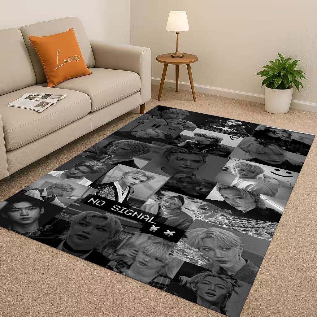 3D Kpop Felix Star Art living Room Non-Slip Area Rug Soft Carpet for Bedroom Playroom and Sofa,Easy Clean Home Decor Doormat