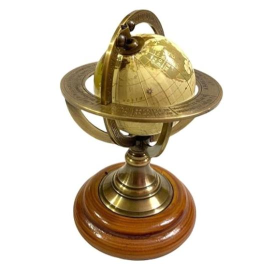 Nautical Brass Table Top Armiliary Marine Sphere World Globe Nautical Table Top Decor