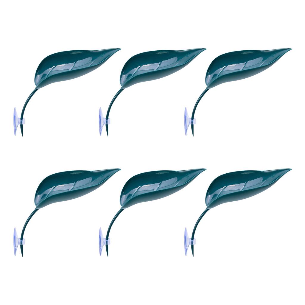 Turtle Basking Platform 6PCS Tree Frog Tank Accessories Leaf Shape Bearded Dragon Platform Suction Cups Resting Leaves