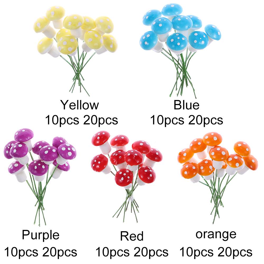 DIY Craft Stakes Resin Crafts Artificial Foam Potted Plants Decor Miniature Figurine Mini Mushroom