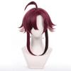 Wine Red Short Wig for Games, Cosplay, Costumes, Comic Market Events, Halloween, School Festivals, Cultural Festivals, and More. Includes Wig Net.