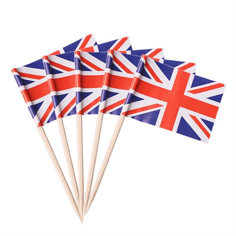 World Flag Toothpick Box of 100 Toothpicks Country Flags Cake Toothpicks Cupcake Decoration Cocktail Sticks Party Kitchen