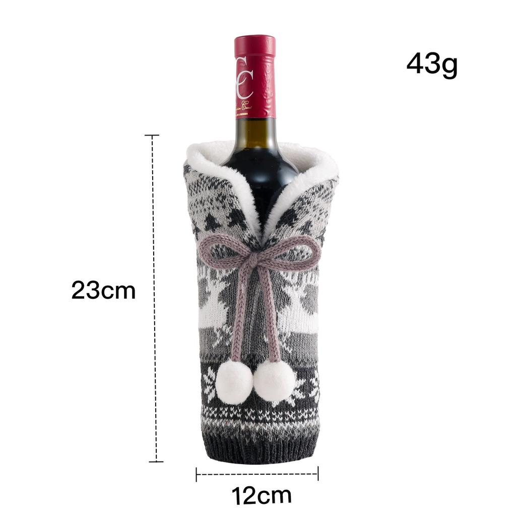 Christmas Wine Set Knitted Wine Set Hotel Restaurant Decoration Home Furnishing Wine Set Decoration Supplies