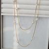 Стильный и простой, очень тонкий змеевидный шнурок, украшенный жемчугом, двухслойное ношение, новое длинное ожерелье для осени и зимы, цепочка для свитера