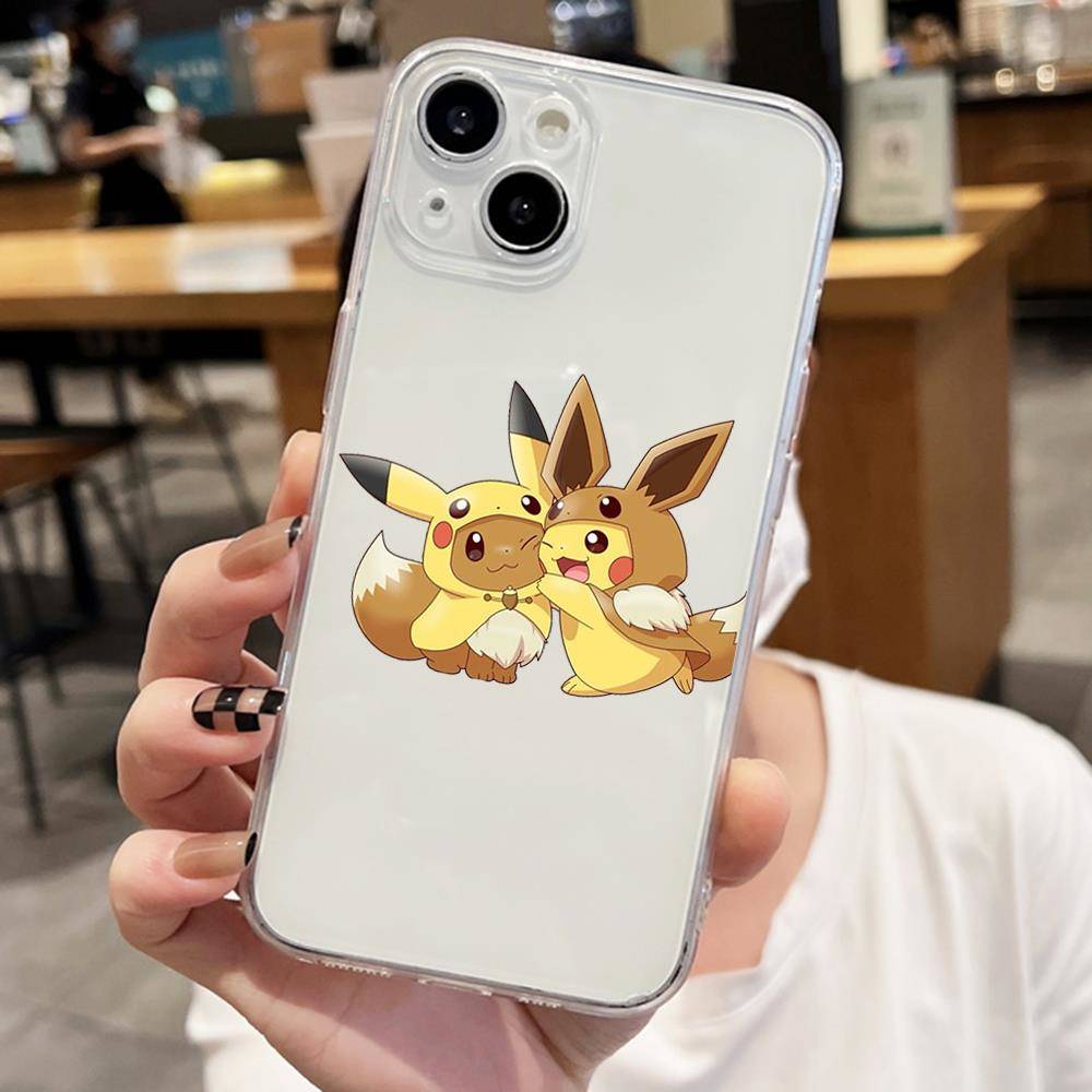 Чехол E-54 Pokemon Pikachu для iPhone 7 8 11 12 13 14 15 16 Pro Max Plus Mini Xiaomi Redmi A3 9A 9C 10A 10C 13C Note 9 11 Realme Narzo C30 C55