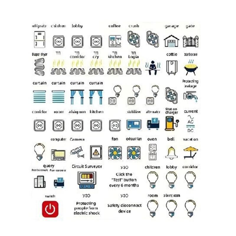 Adhesive Electrical Panel Stickers Labels Customizable For Precise Circuit Marking Electrical Panel Identification