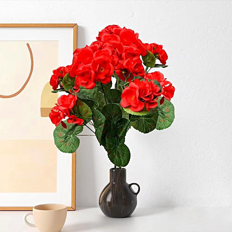 1шт. Букет бегоний, практичное украшение для дома, модные зеленые растения, современный шелковый цветок, имитация искусственного цветка