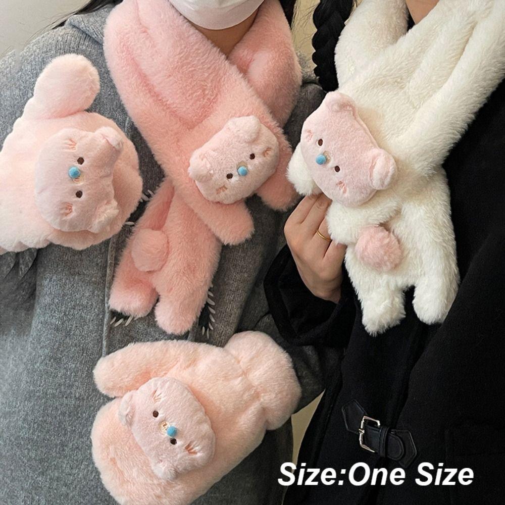 Thicken Windproof Cross Scarf Plush Neck Warmer New Neckerchief Wrap  Winter