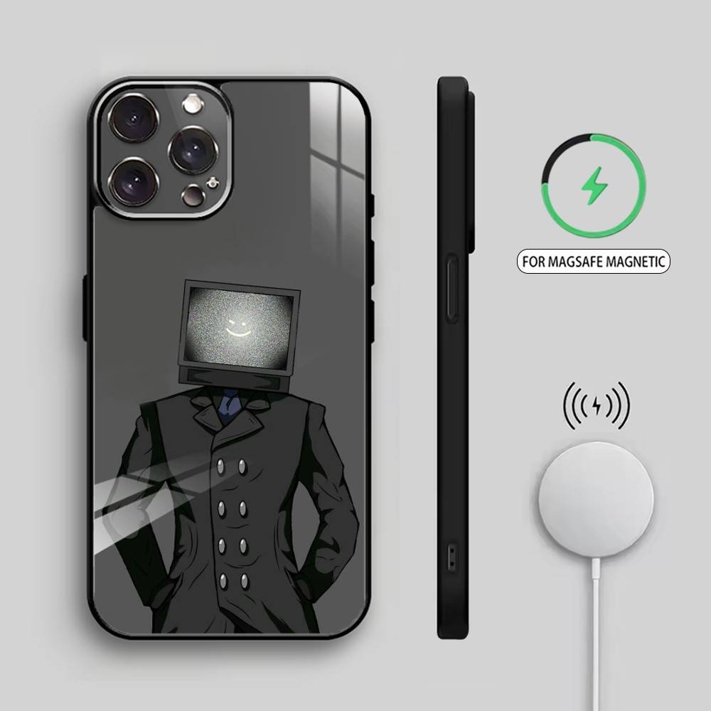 S-Skibidi Toilet T-TV M-Man Phone Case For iPhone17,16,15,14,13,12,11 Plus,Pro Max Magnetic For Magsafe Wireless Charging
