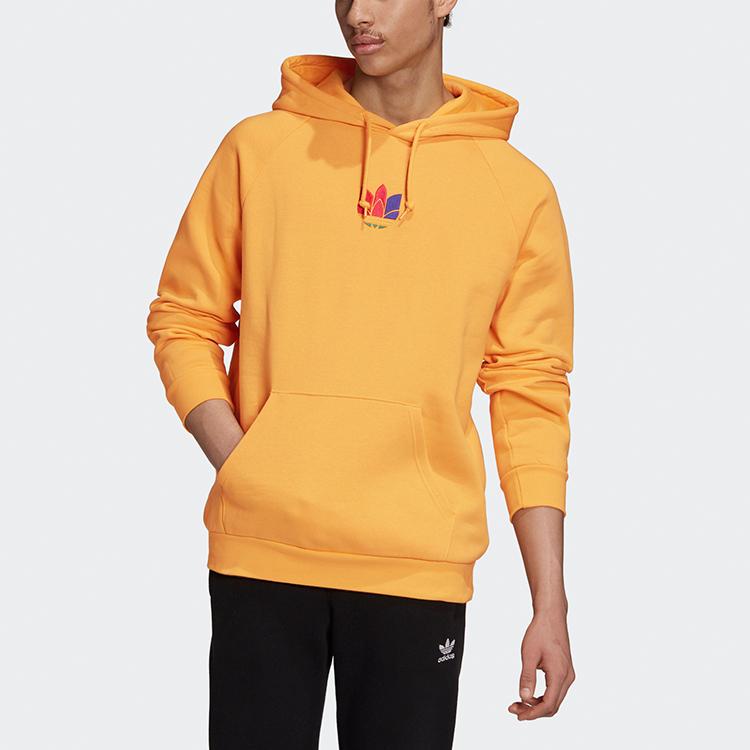 Adidas Оригинальная толстовка с 3D трилистником, повседневная спортивная одежда, пуловер с логотипом, мужские топы, золото GE6241