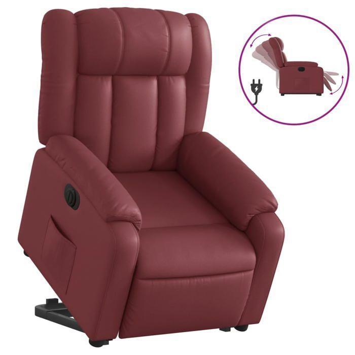 VidaXL Fauteuil Inclinable Électrique, Chaise de Relaxation avec Dossier, Siège avec Accoudoirs Salon, Moderne, Rouge 3205282