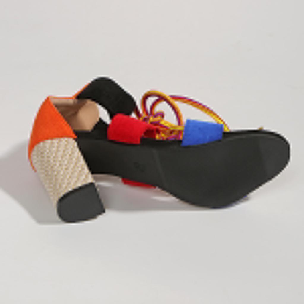 Fashion High Heels Women's Sandals Hemp Rope Lace Up Summer Shoes Fashion Fish Mouth Gladiator Sandals Ladies Chunky Heeled Pumps