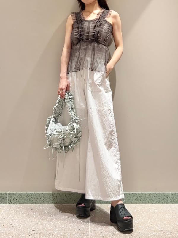 Snidel Sustaina Tulle Cami Blouse SWFB251174 CGRY Women's