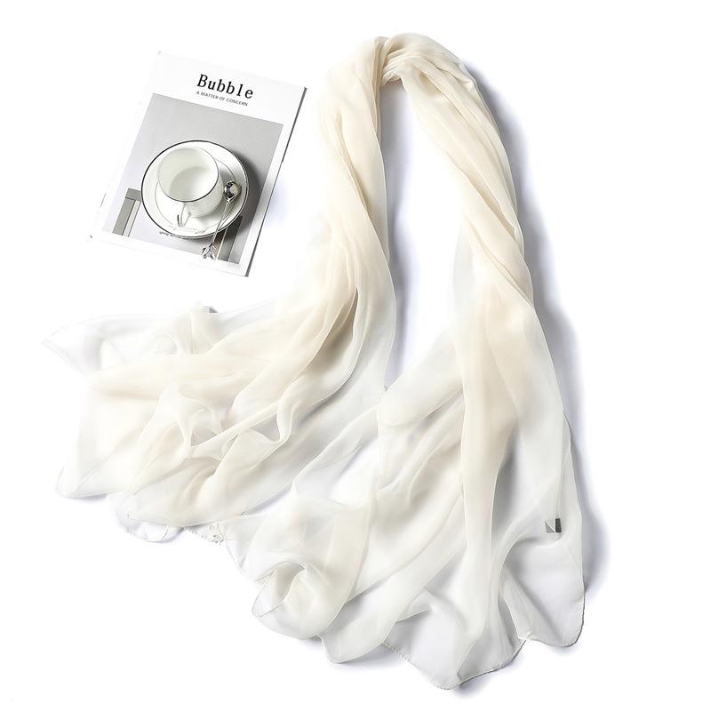 New Solid Color Versatile Yourou Yarn Scarf Women's Imitation Silk Scarf Women's Summer Sunscreen Shawl Imitation Beach Towel