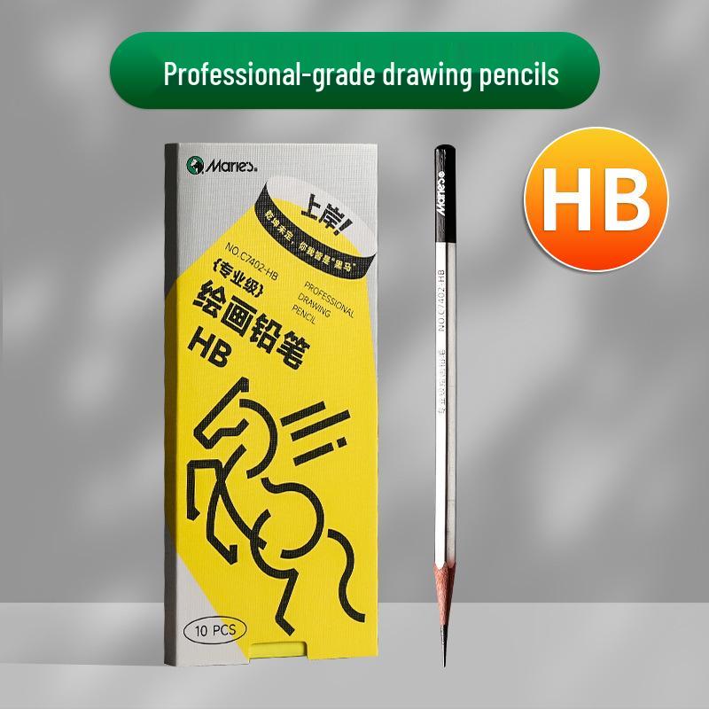 Mali Student Sketching & Drawing Pencil Set: Includes 2B, 4B, 14B soft, medium, hard, and charcoal pencils ideal for art exams.