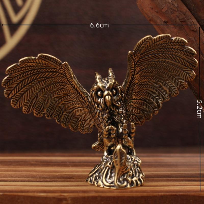 1 шт. Животное Домашнее украшение Сплав Статуэтка совы Миниатюра Чайный питомец Искусство Ремесло Настольная безделушка DIY Аксессуары Подарок