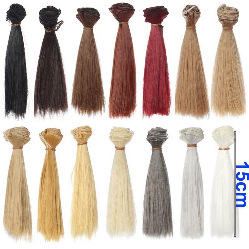 1PC High Quality Synthetic Fiber 15cm Doll Wigs DIY Dolls Accessories Long Straight Wig Hair