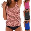Yousheng 2 шт./комплект женский танкини комплект U-образный вырез без рукавов горошек принт топы завязки по бокам плавки комплект быстросохнущий купальник
