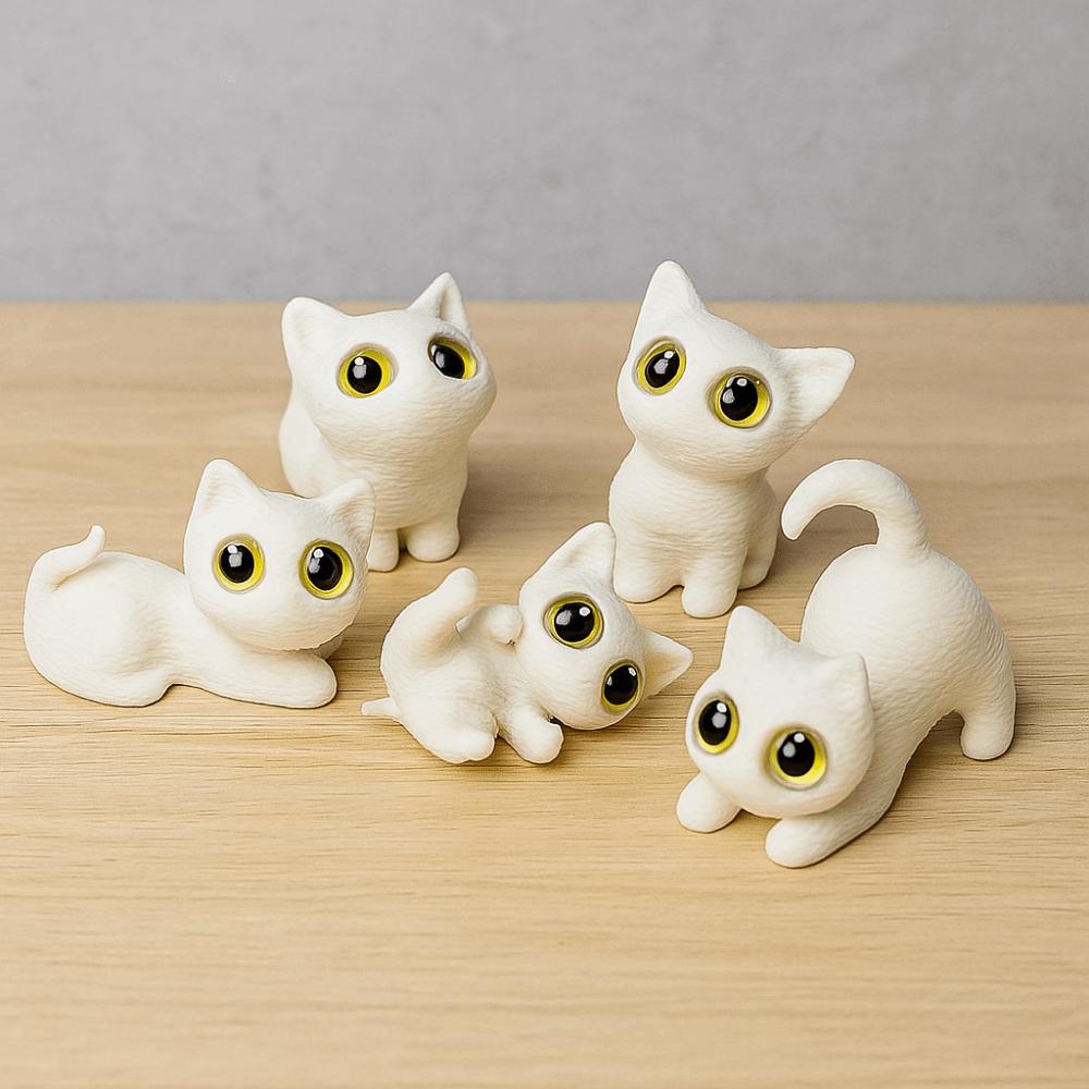 PLA 3D-печатные фигурки кошек Игрушки Модель Котёнок Микро-ландшафтные поделки Дом с привидениями
