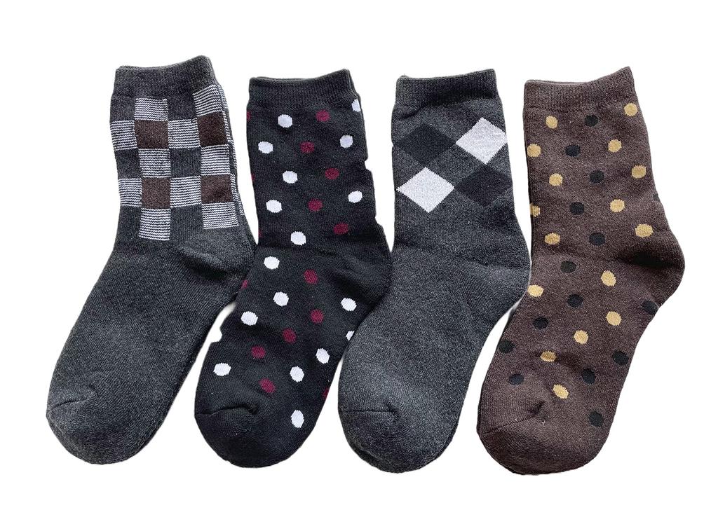 EM Wear Japan Warm Monochrome Pile Socks for Thick Cotton Sizes Set of 4 C32 Women's Fall/Winter, Blend, 23-25cm, (Colors Available)