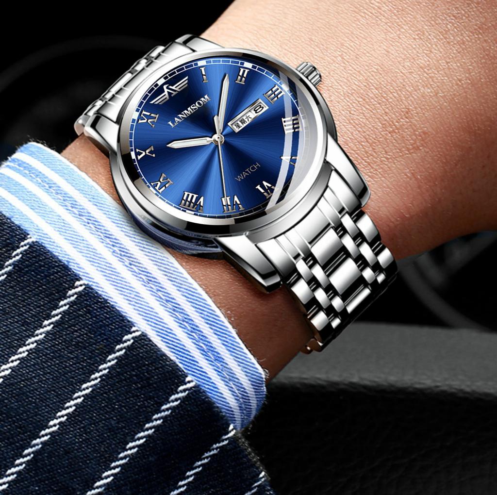 Новые роскошные мужские часы высшего бренда с коробкой, мужские кварцевые часы