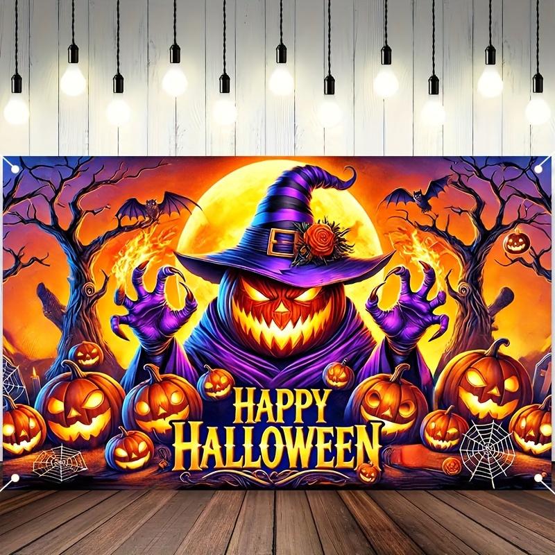 1 piece 2D flat Halloween banner - polyester material - an eerie Halloween happy bannerXY