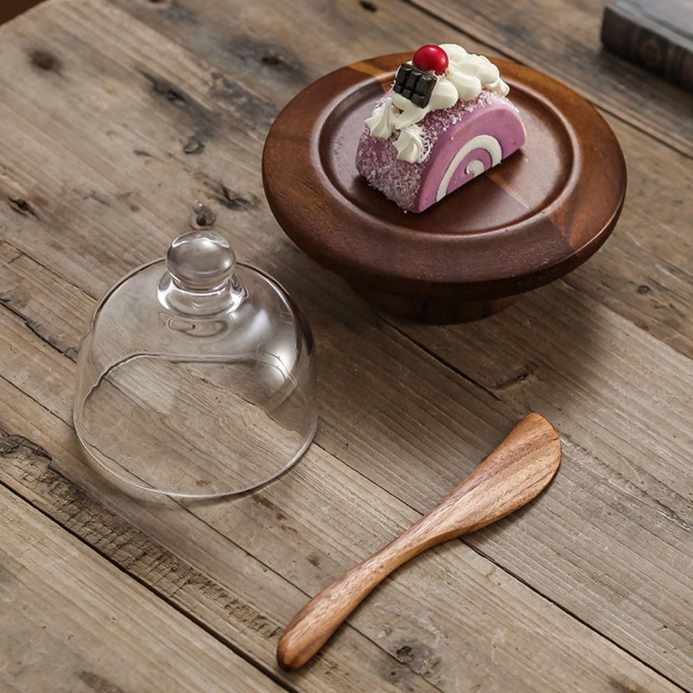 Со стеклянным пылезащитным чехлом, подставка для десерта, деревянный поднос для хранения, столовые приборы, коробка для масла, магазин